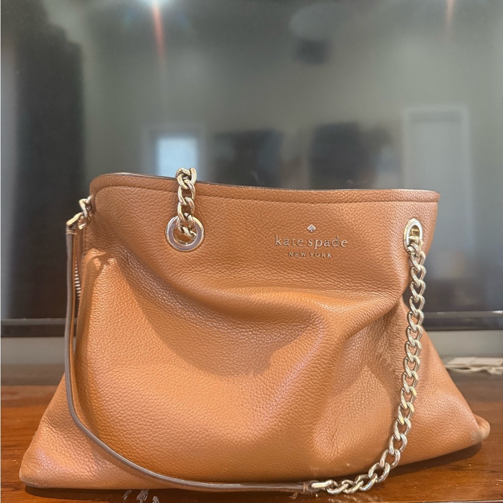Kate Spade Brown Leather Chain Shoulder Bag